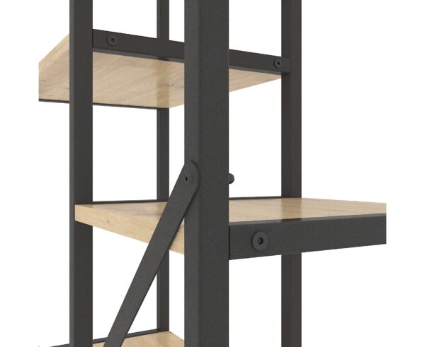 LOFT_rack_1780х700х300_detail2_9005_1 Стелаж Лофт Каскад 1090х700х300 мм, 35 кг/полицю, 5 полиць, ЛДСП, антрацит-дуб артизан