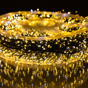 Новорічна гірлянда кімнатна роса 100 м 3000 LED Хвойна лапа зелений провід Жовте сяйво D3000L100MGY