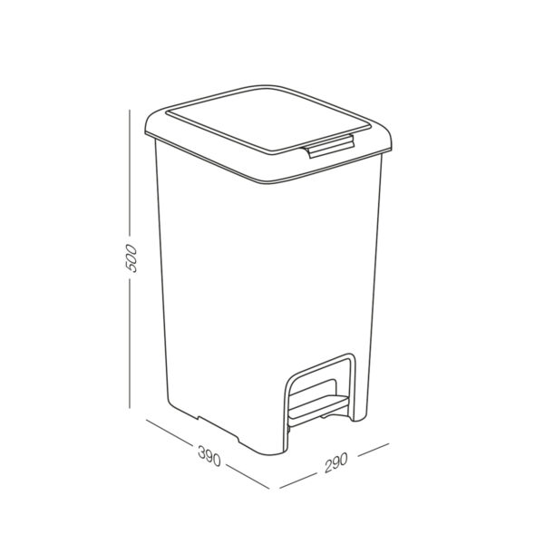 Відро для сміття з кришкою та педаллю 30L