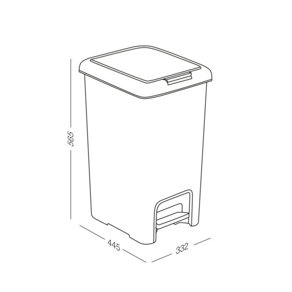 Відро для сміття з кришкою та педаллю 45L