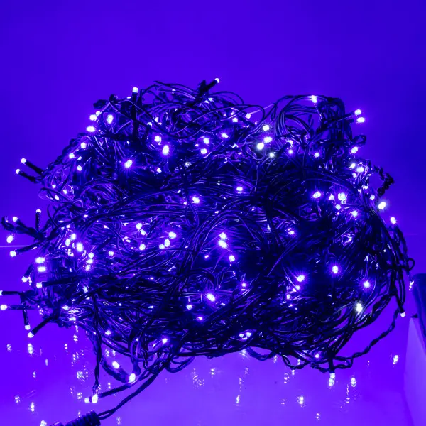 Вулична гірлянда Бахрома 50 м 840 LED чорний провід Синій 50MBBL