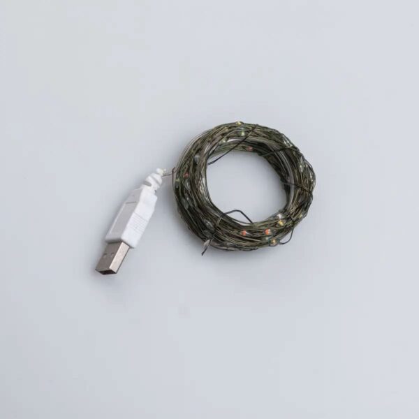 usb200l20mgml-228129.jpg Гірлянда роса 20 метрів USB на 200 led світлодіодів крапля на зеленому дроті мультиколор USB200L20MGML
