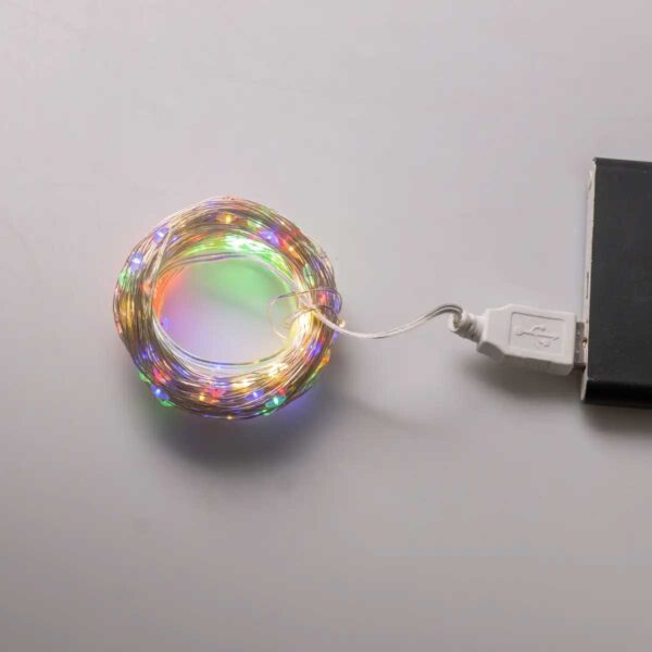 usb200l20mwml-1.jpg Гірлянда роса 20 метрів USB на 200 led світлодіодів крапля 20 метрів білий дріт мультиколор USB200L20MWML