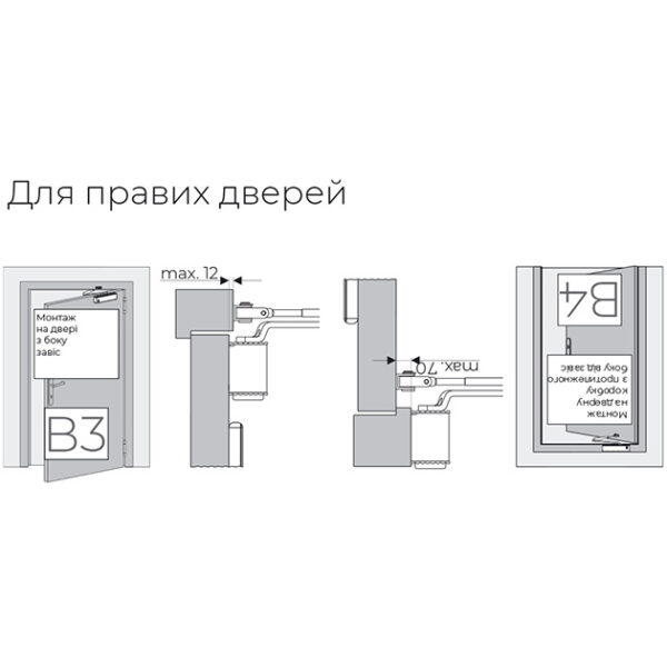 Доводчик зі стандартною тягою