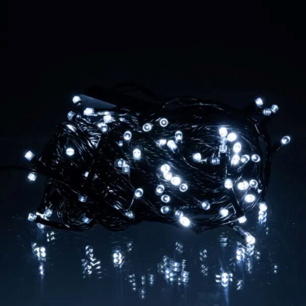 w120led10mbw1.jpg Новорічна гірлянда кімнатна нитка 10 м 120 LED чорний провід Білий W120LED10MBW