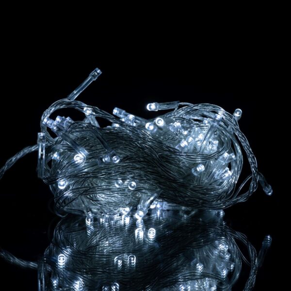 w120led10mww1.jpg Новорічна гірлянда кімнатна нитка 10 м 120 LED білий провід Білий W120LED10MWW
