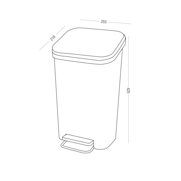 Відро для сміття з кришкою та педаллю 12L