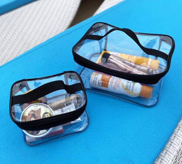 Набір прозорих косметичок, 2 шт. ORGANIZE (чорний)