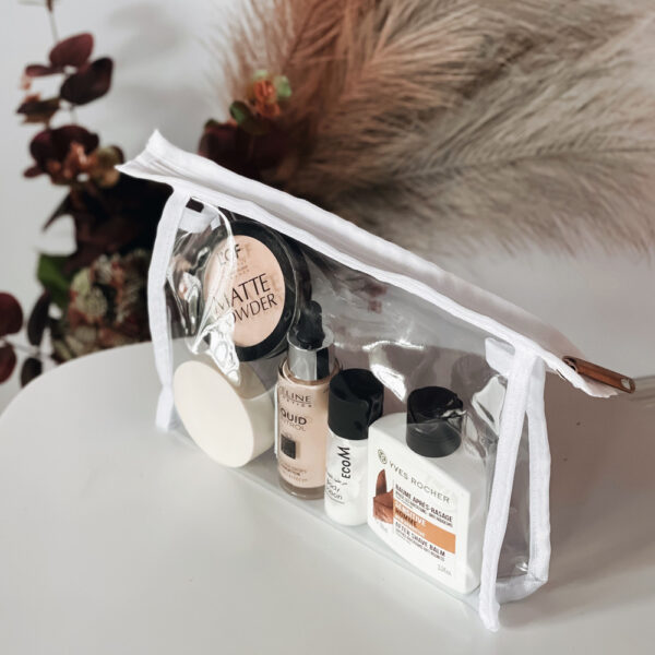 Силіконова трапецієподібна косметичка M 23×14×5 см ORGANIZE (біла)