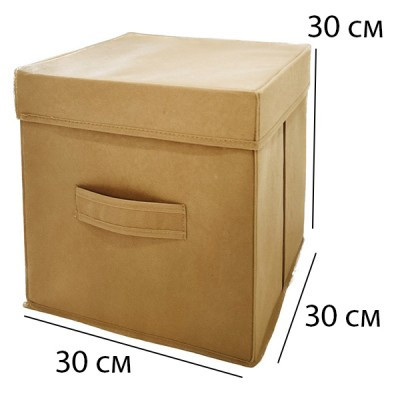 Короб для зберігання з кришкою 30x30x30 см ORGANIZE (бежевий)