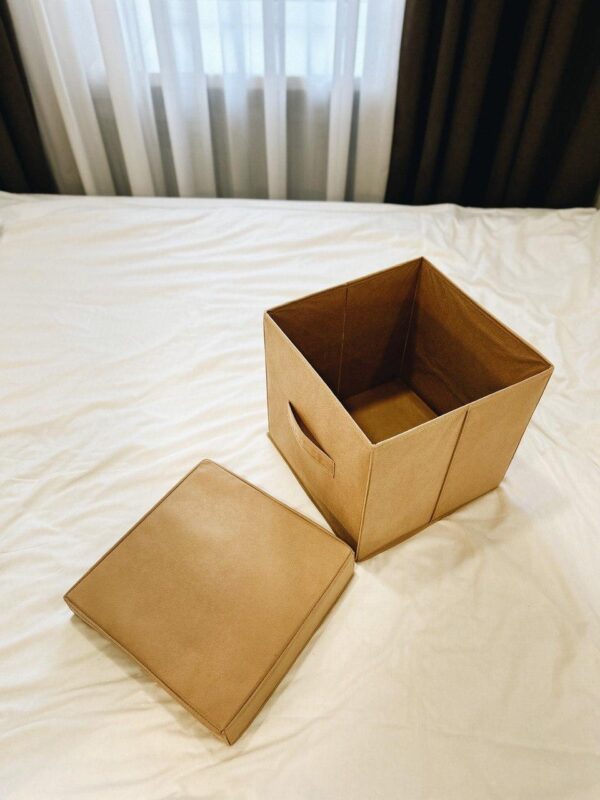 Короб для зберігання з кришкою 30x30x30 см ORGANIZE (бежевий)