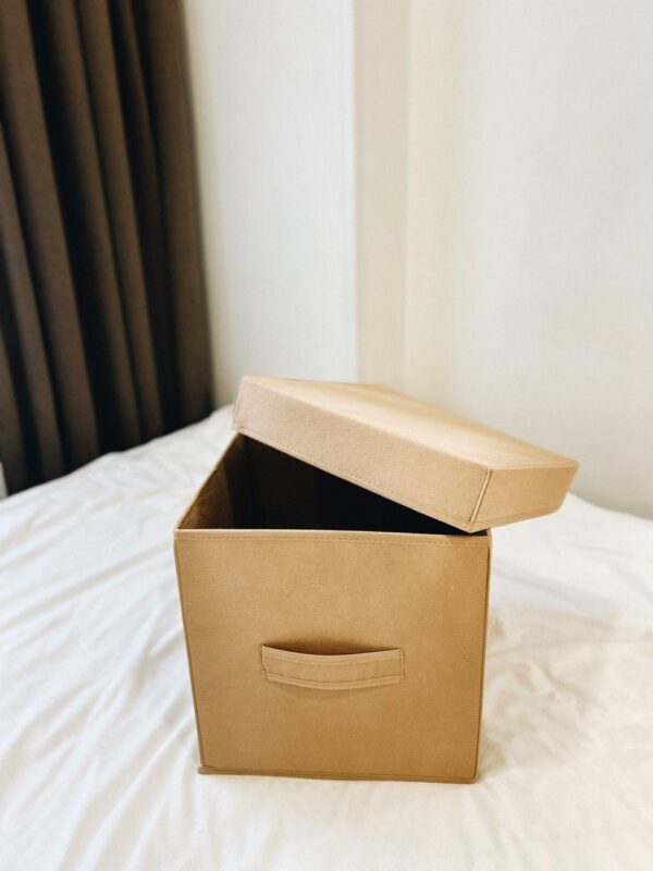 Короб для зберігання з кришкою 30x30x30 см ORGANIZE (бежевий)