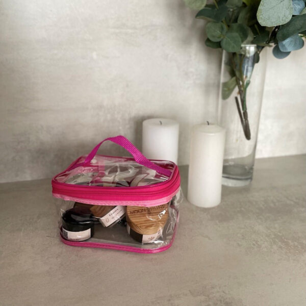 Силіконова прямокутна косметичка M 17×13×10 см ORGANIZE (рожева)