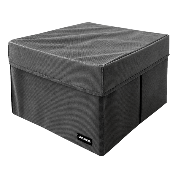 4915055740_korobka-organize-dlya.png Коробка для зберігання речей L з кришкою - 30x30x20 см ORGANIZE (сірий)