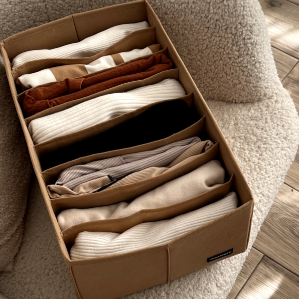6279048126_yaschik-organize-dlya.png Ящик для зберігання на 8 комірок 40×25×16 см ORGANIZE (бежевий)