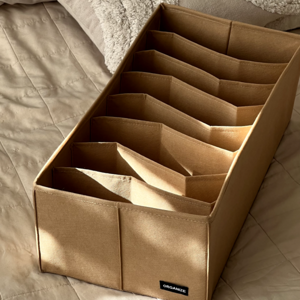 6279052340_yaschik-organize-dlya.png Ящик для зберігання на 8 комірок 50×25×16 см ORGANIZE (бежевий)
