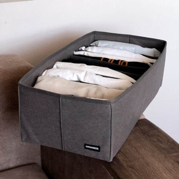 Ящик для зберігання на 8 комірок 50×25×16 см ORGANIZE (сірий)
