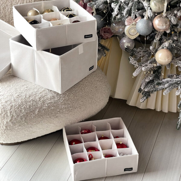 6394296324_nabor-organize-dlya.jpg Набір для зберігання новорічних іграшок малий ORGANIZE (білий)