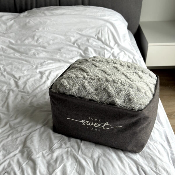 6597555964_korzinka-organize-iz.jpg Кошик з тканини оксфорд для зберігання речей "SWEET HOME" розміру L ORGANIZE (сірий)