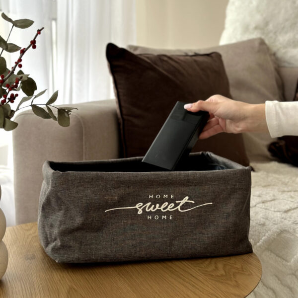 6597568953_korzinka-organize-iz.jpg Кошик з тканини оксфорд для зберігання речей "SWEET HOME" розміру S ORGANIZE (сірий)