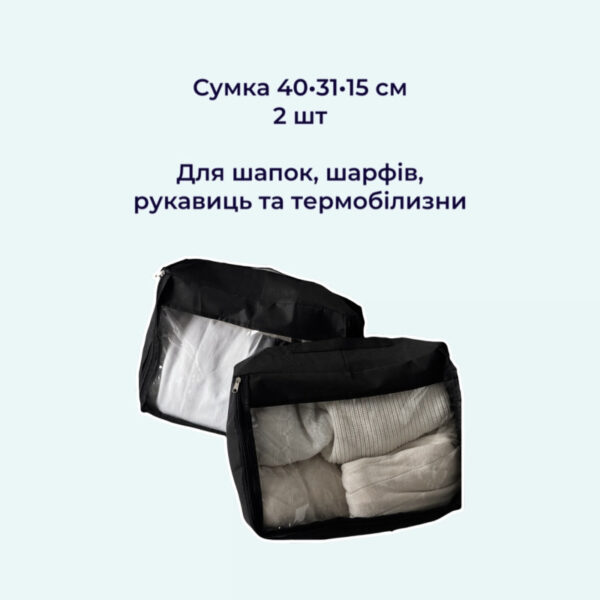 Набір із 6 сумок для зберігання несезонних речей ORGANIZE (чорний)