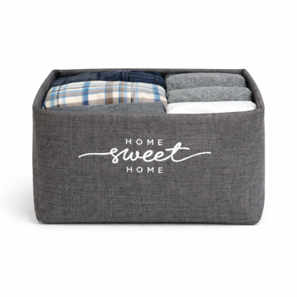 Кошик з тканини оксфорд для зберігання речей "SWEET HOME" розміру M ORGANIZE (сірий)