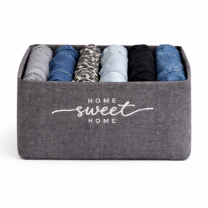 Кошик з тканини оксфорд для зберігання речей "SWEET HOME" розміру L ORGANIZE (сірий)