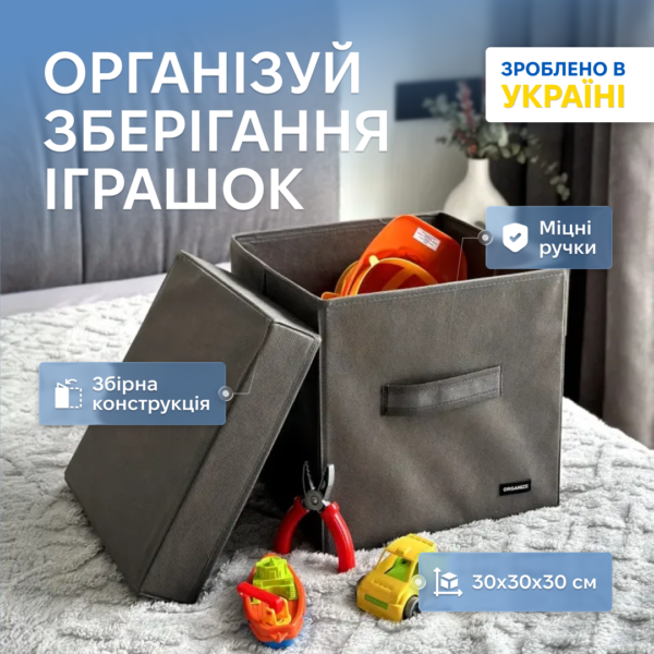 7066891561_yaschik-s-kryshkoj.png Ящик з кришкою 30x30x30 см ORGANIZE (сірий)