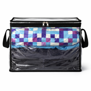 Прозора прямокутна сумка для речей з ручками L 43x29x37 см ORGANIZE (чорна)