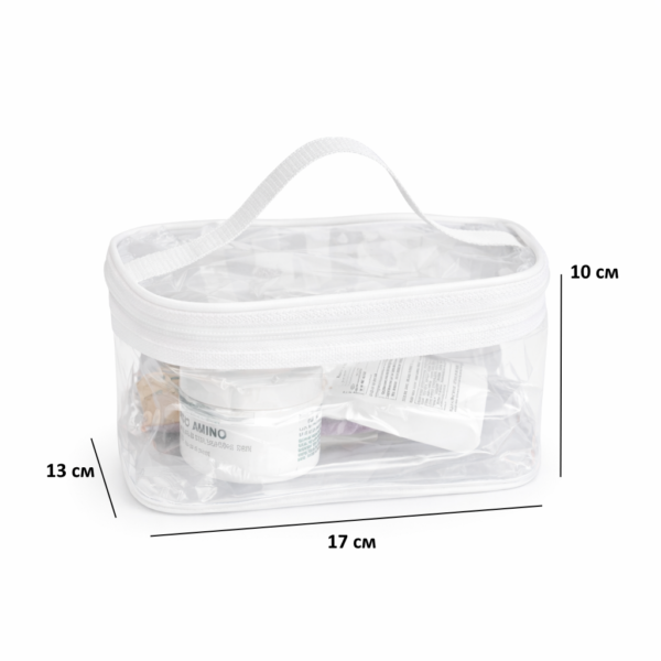 Силіконова прямокутна косметичка M 17×13×10 см ORGANIZE (біла)