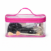 Прозора силіконова косметичка L 26×19×13 см ORGANIZE (рожева)