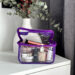 Прозора косметичка-валізка S 17×11×8 см ORGANIZE (фіолетова)