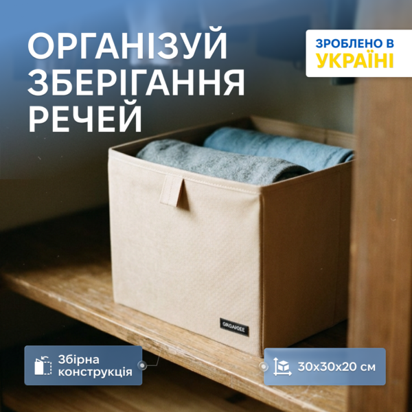 7391597015_yaschik-organajzer-organize-dlya.png Ящик-органайзер для зберігання речей L ORGANIZE (бежевий)