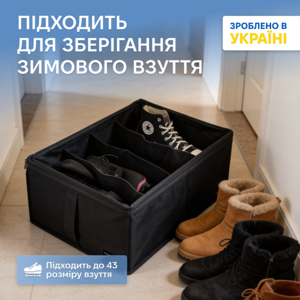 7418507402_organajzer-dlya-hraneniya.png Органайзер для зберігання демісезонного взуття на 4 пари ORGANIZE (чорний)
