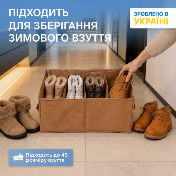 Органайзер для зберігання демісезонного взуття на 4 пари до 42 розміру ORGANIZE (бежевий)