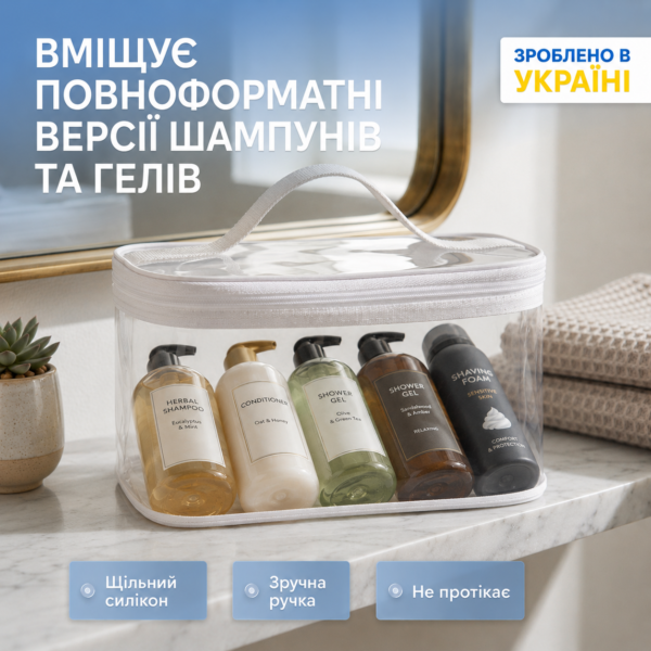 7418511574_prozrachnaya-kosmetichka-iz.png Прозора силіконова косметичка L 26×19×13 см ORGANIZE (біла)