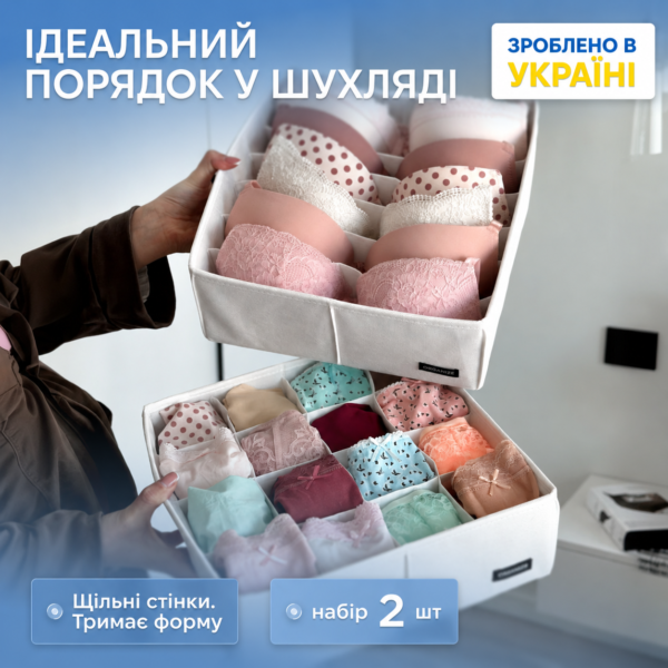 7419818684_organajzery-dlya-belya.png Органайзери для білизни 2 шт. ORGANIZE (білий)