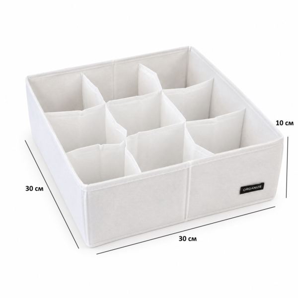 7425295446_organajzer-na-9.png Органайзер на 9 комірок 30х30х10 см ORGANIZE (білий)