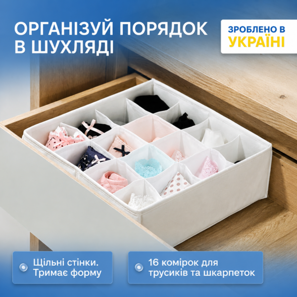 Органайзер для нижньої білизни 30х30х10 см ORGANIZE (білий)