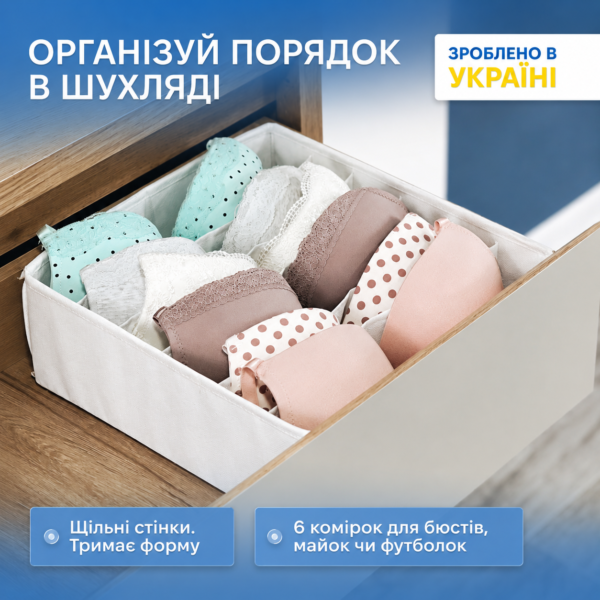 7425372858_korobochka-dlya-byustikov.png Коробочка для бюстгальтерів 30х30х10 см ORGANIZE (білий)
