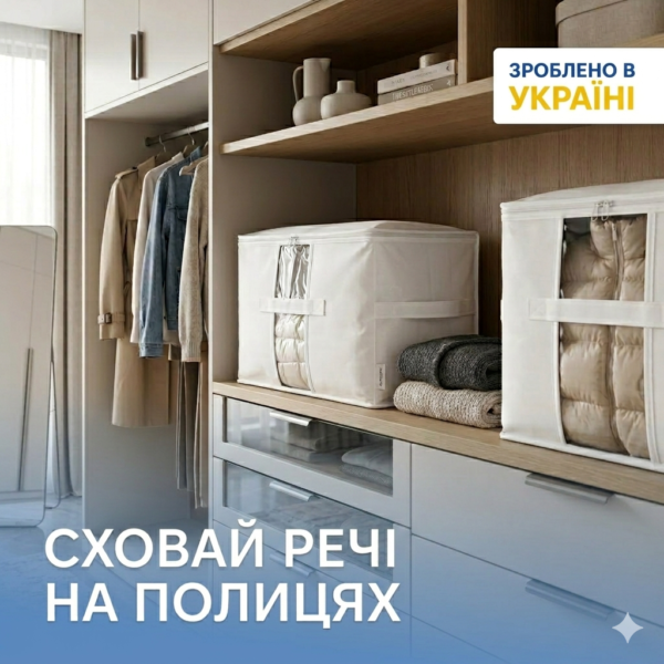 Велика сумка для зберігання речей XL - 46x32x29 см ORGANIZE (білий)