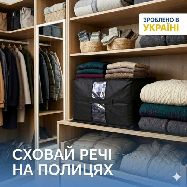 Велика сумка для зберігання речей XL - 46x32x29 см ORGANIZE (чорний)